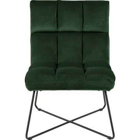 mutoni Fauteuil lounge tissu vert métal noir mat 62x90  