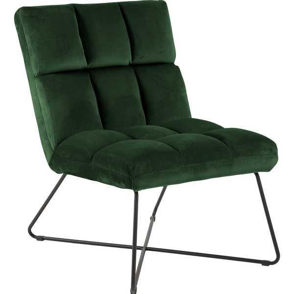 mutoni Fauteuil lounge tissu vert métal noir mat 62x90  