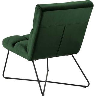 mutoni Fauteuil lounge tissu vert métal noir mat 62x90  