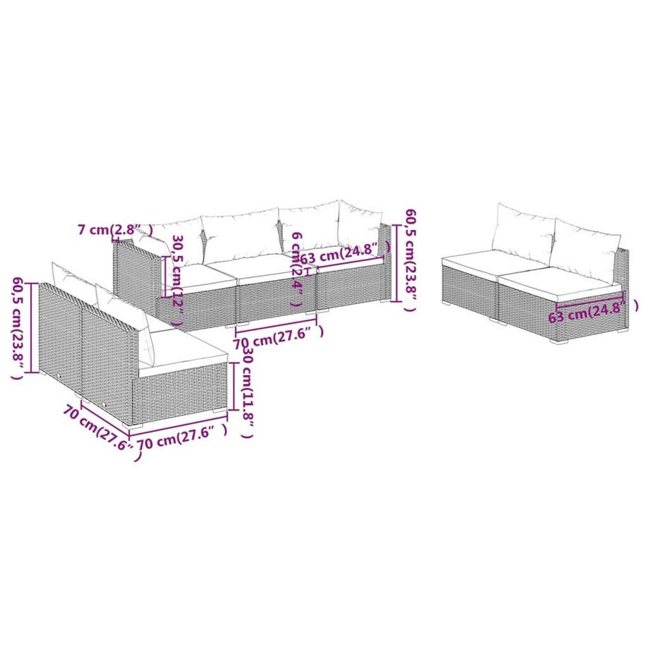 VidaXL Garten-lounge-set poly-rattan  