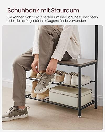 Pricenet Appendiabiti 3 in 1 con panca per scarpe e 9 ganci, montaggio facile  