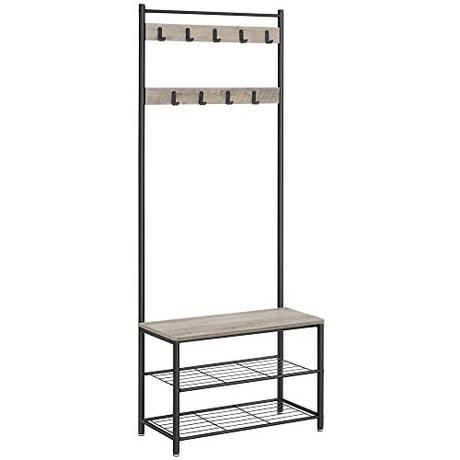 Pricenet Appendiabiti 3 in 1 con panca per scarpe e 9 ganci, montaggio facile  