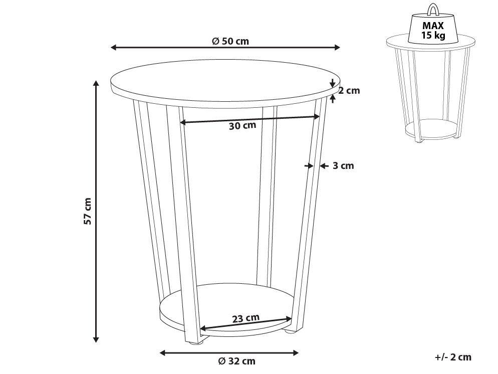 Beliani Table d'appoint en MDF Moderne ORICK  