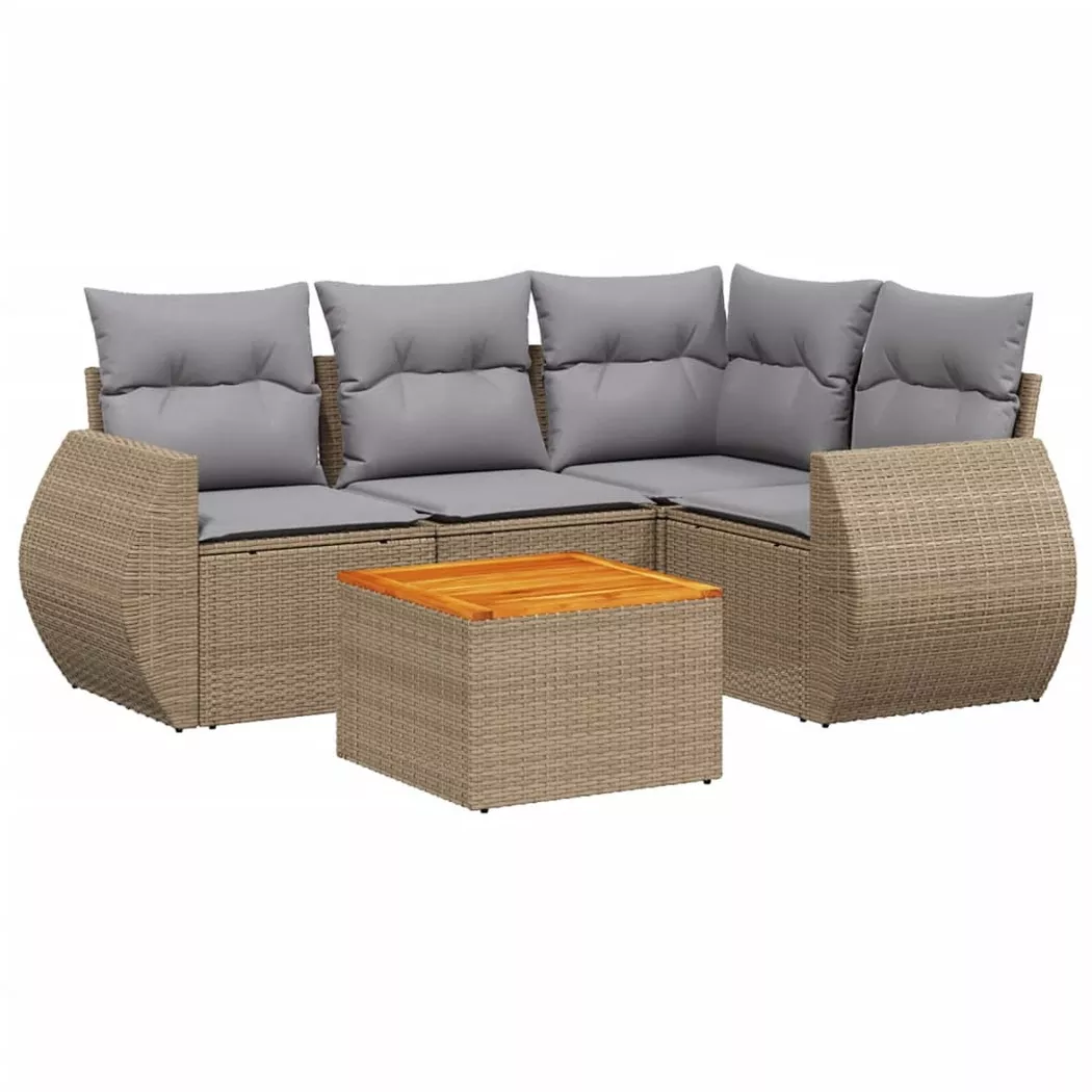 VidaXL - Ensemble de canapés de jardin rotin synthétique, One Size, Beige