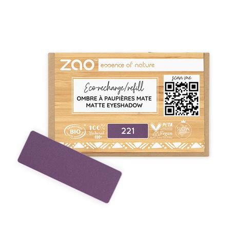 ZAO MAKEUP  Recharge Ombre à paupières rectangle Mate - Certifiée bio et vegan 