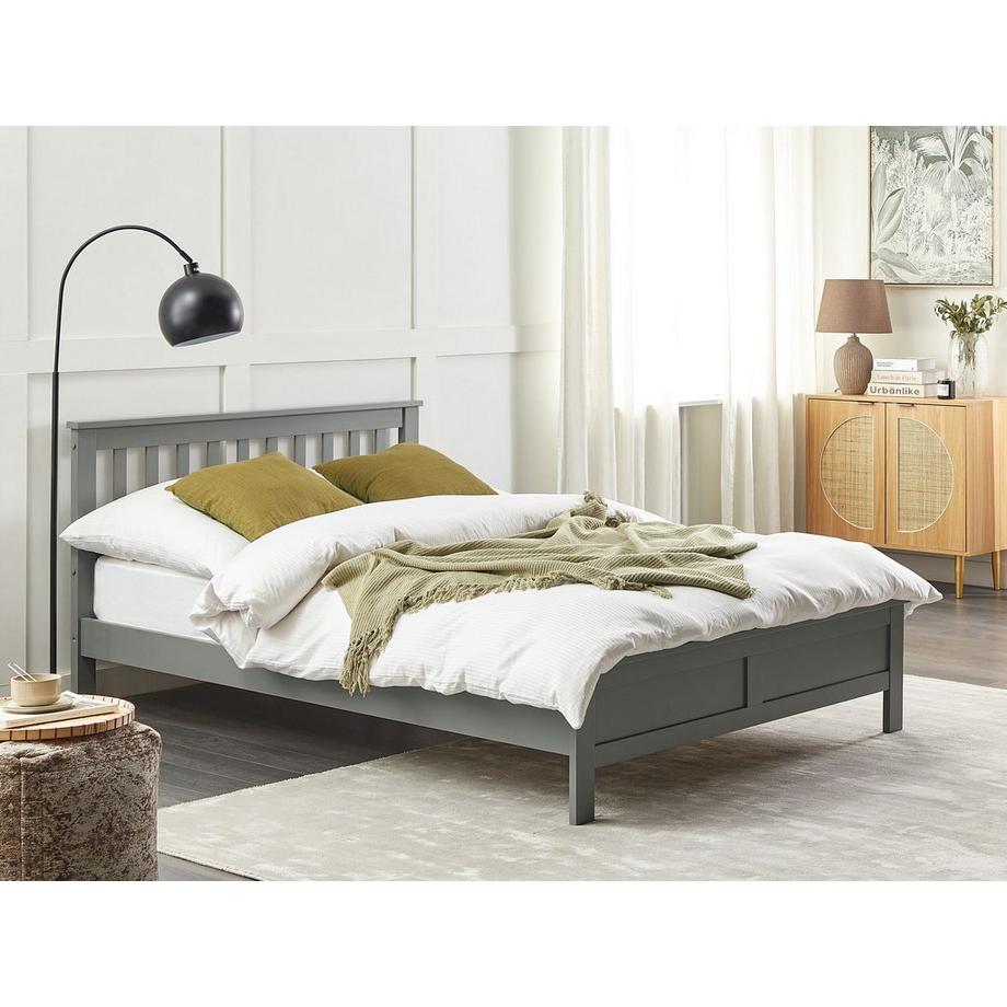 Beliani Lit à lattes en Bois de pin Traditionnel MAYENNE  