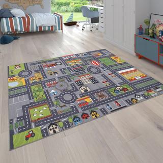 Paco Home Carpet de tapis pour enfants voiture de chambre jouer au tapis  