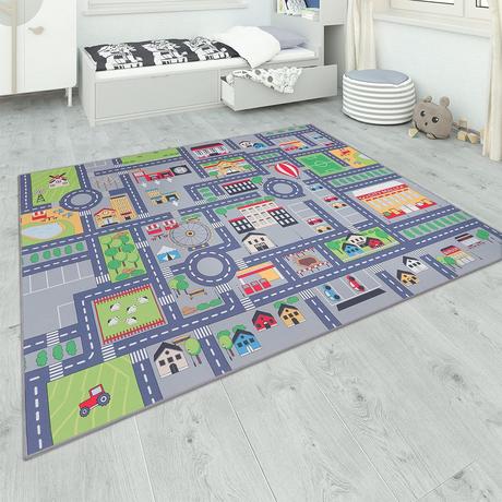Paco Home Kinder Teppich Kinderzimmer Auto Spielteppich  