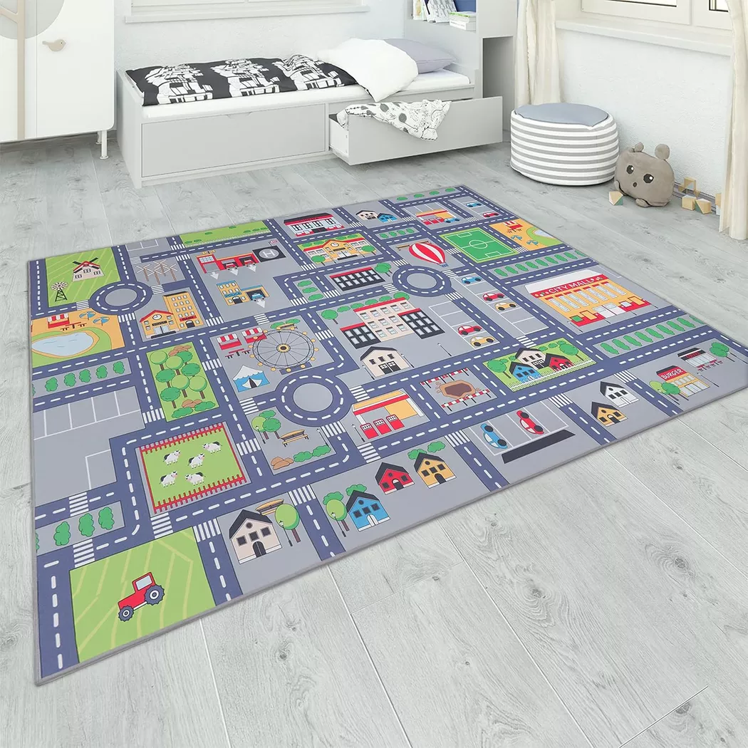 Paco Home - Kinder Teppich Kinderzimmer Auto Spielteppich, 140X200CM