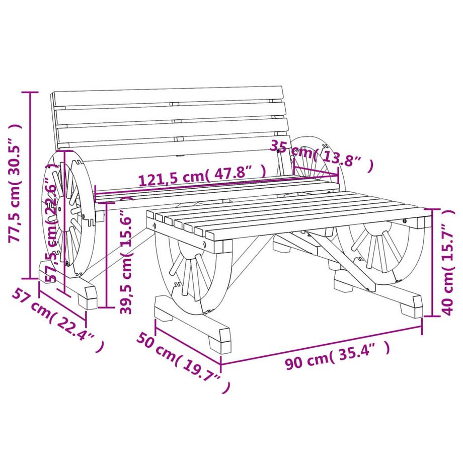 VidaXL set salotto da giardino Legno  