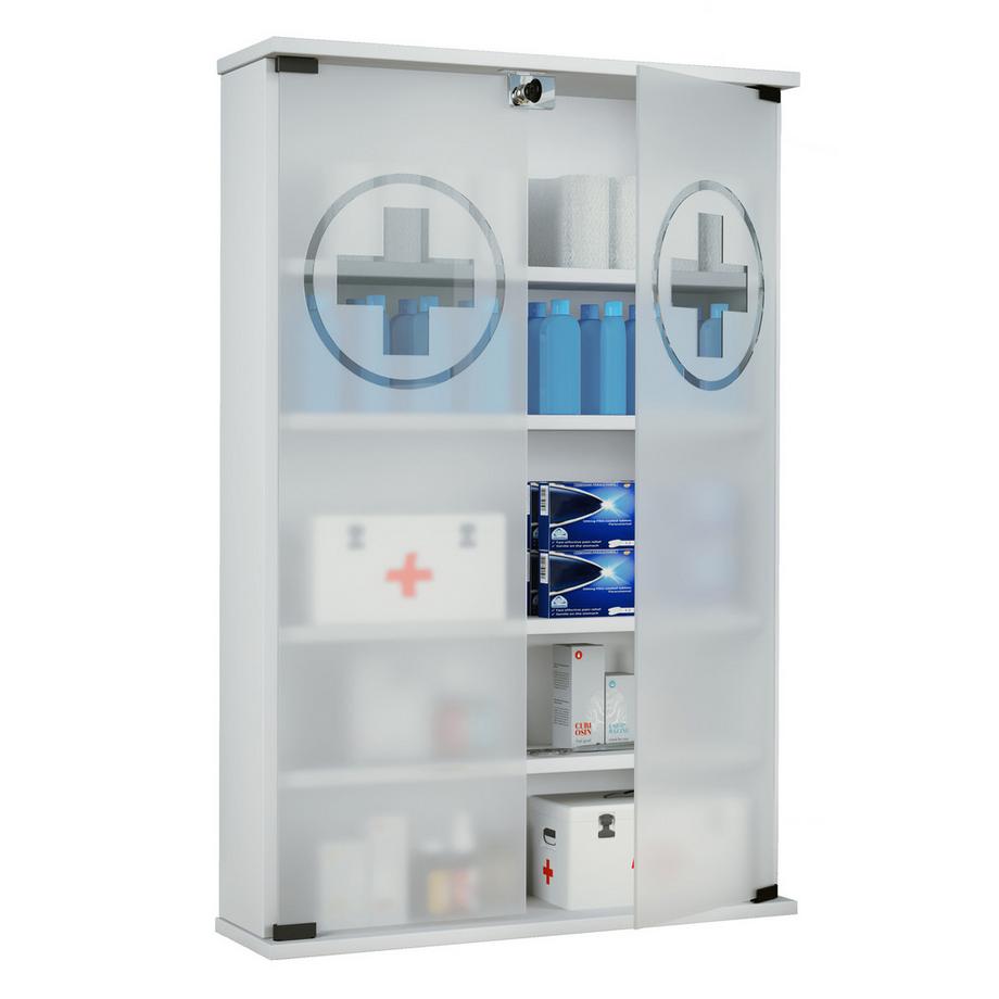 VCM Medizinschrank Arzneischrank Apothekerschrank Wand Schrank abschließbar Janula  