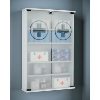 VCM Medizinschrank Arzneischrank Apothekerschrank Wand Schrank abschließbar Janula  