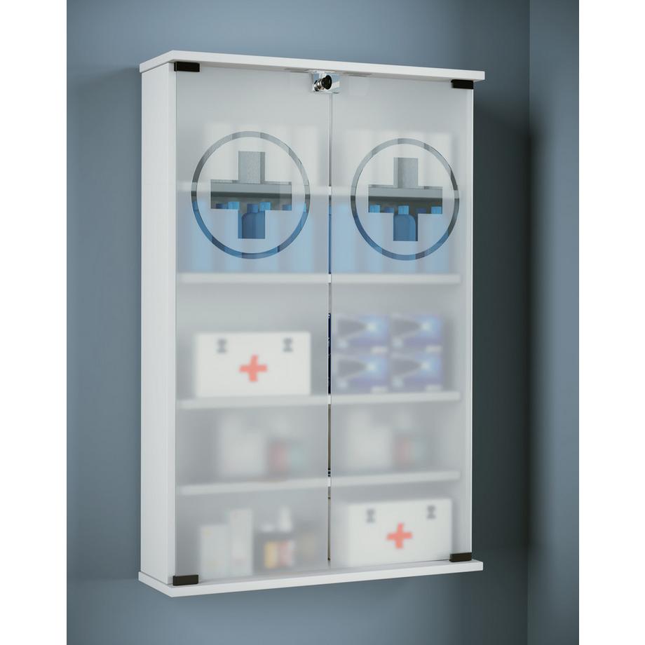 VCM Medizinschrank Arzneischrank Apothekerschrank Wand Schrank abschließbar Janula  