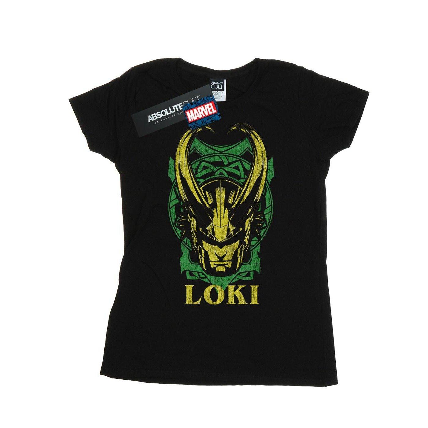 Image of Loki Badge Tshirt Damen Schwarz M
