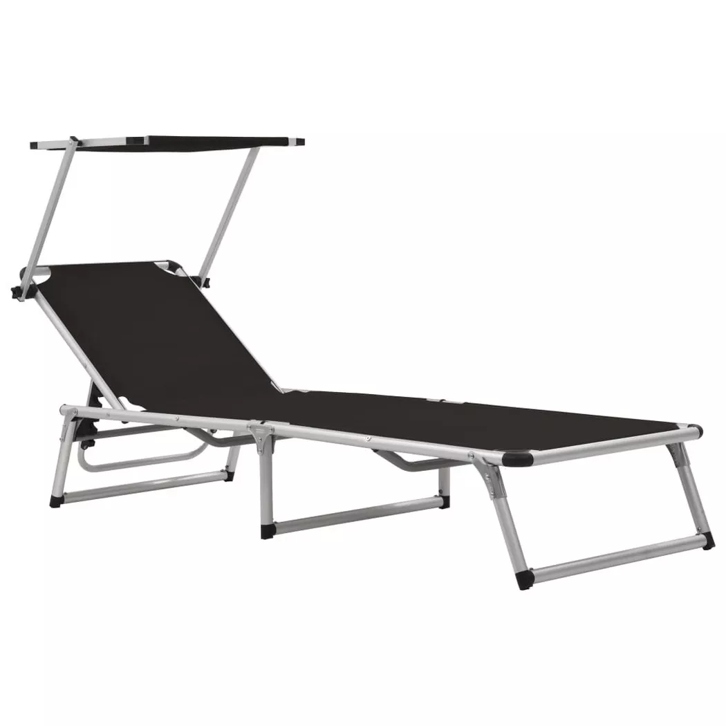 VidaXL - Sonnenliege gewebe, One Size, Schwarz