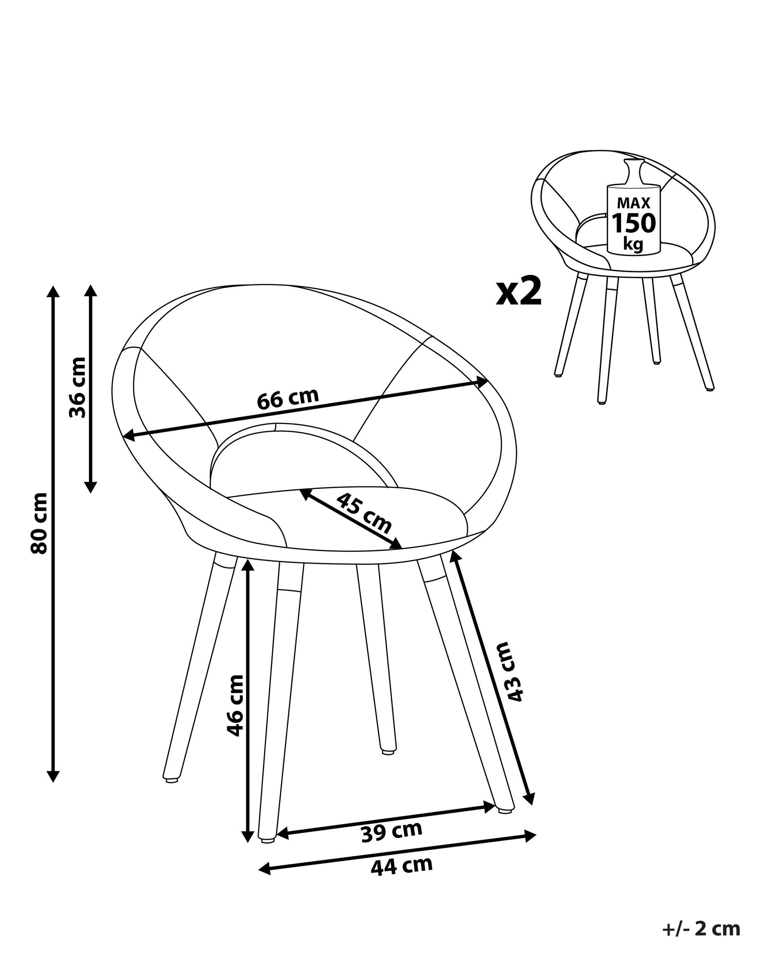 Beliani Chaise de salle à manger en Polyester Rétro ROSLYN  