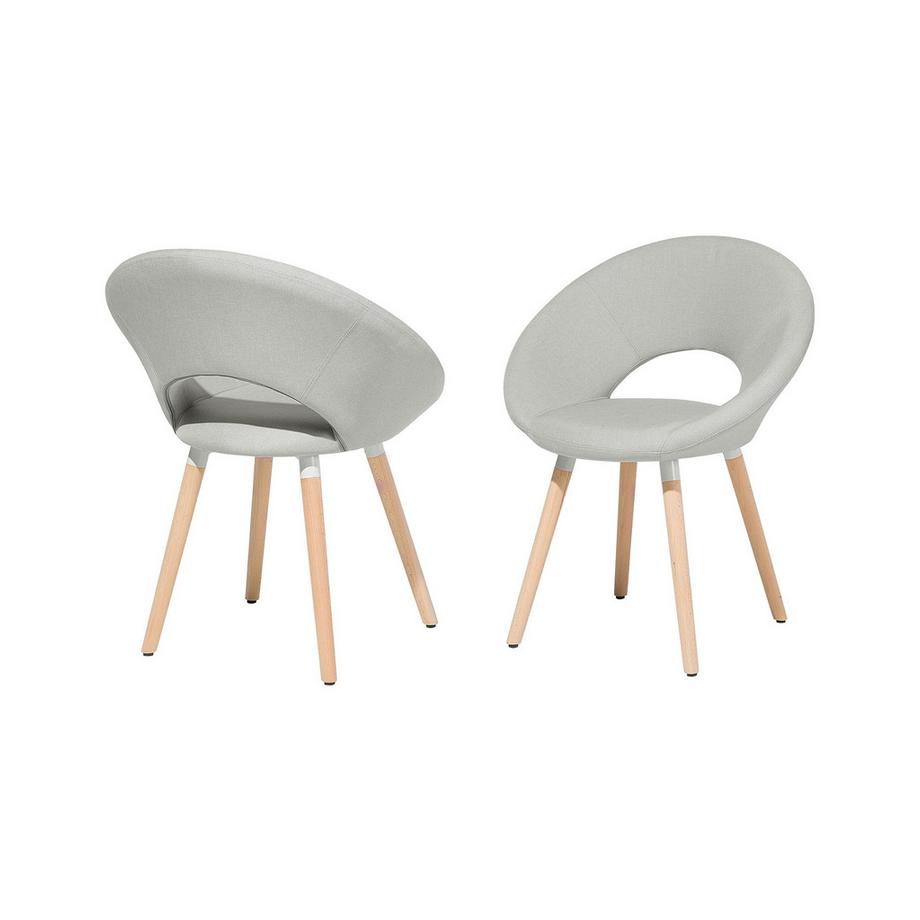 Beliani Set di 2 sedie da pranzo en Tessuto Retrò ROSLYN  