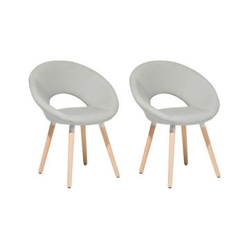 Lot de 2 chaises de salle à manger en Tissu Rétro ROSLYN