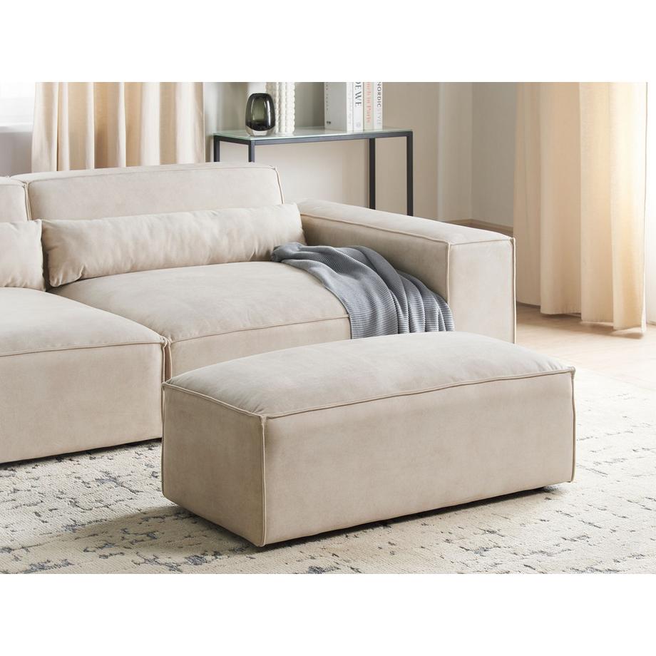 Beliani Ottomane aus Samtstoff Skandinavisch HELLNAR  