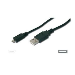 Assmann  Electronic A/micro-B, 3m cavo USB USB 2.0 USB A Micro-USB B Nero 