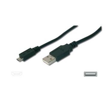 Electronic USB 2.0 Anschlusskabel, Typ A - micro B St/St, 3.0m, USB 2.0 konform, sw
