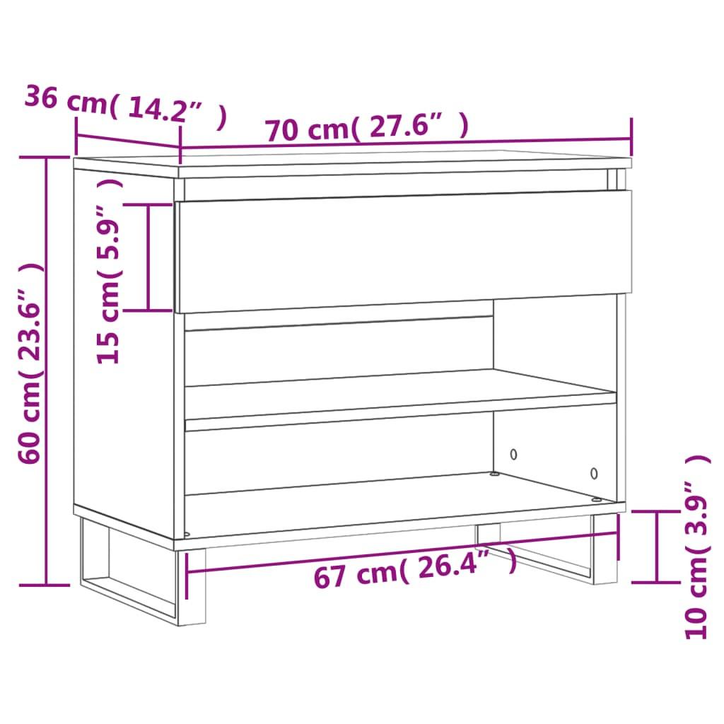 VidaXL Schuhschrank holzwerkstoff  