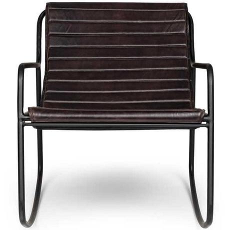 mutoni Rocking chair cuir Karisma noir  