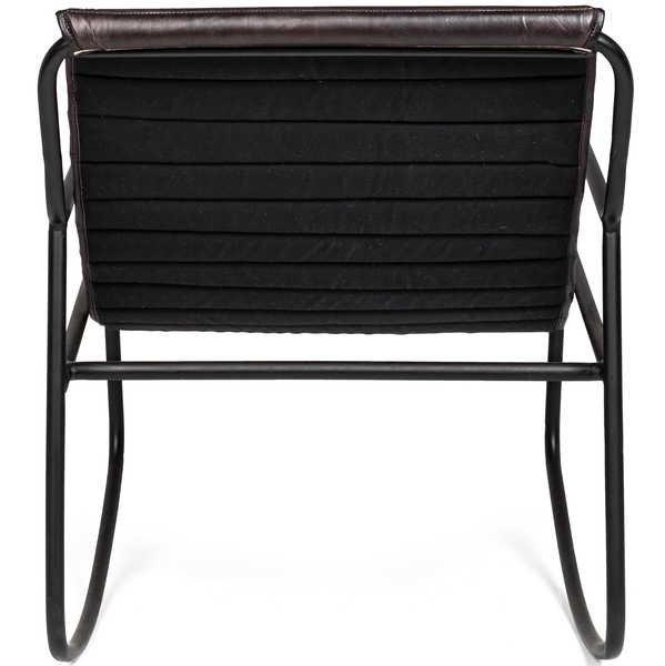 mutoni Rocking chair cuir Karisma noir  