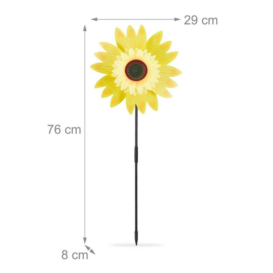 B2X  lot de 2 moulins à vent tournesol 