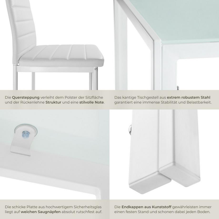 Tectake Set di mobili per sala da pranzo Brandeburgo 7 pezzi  