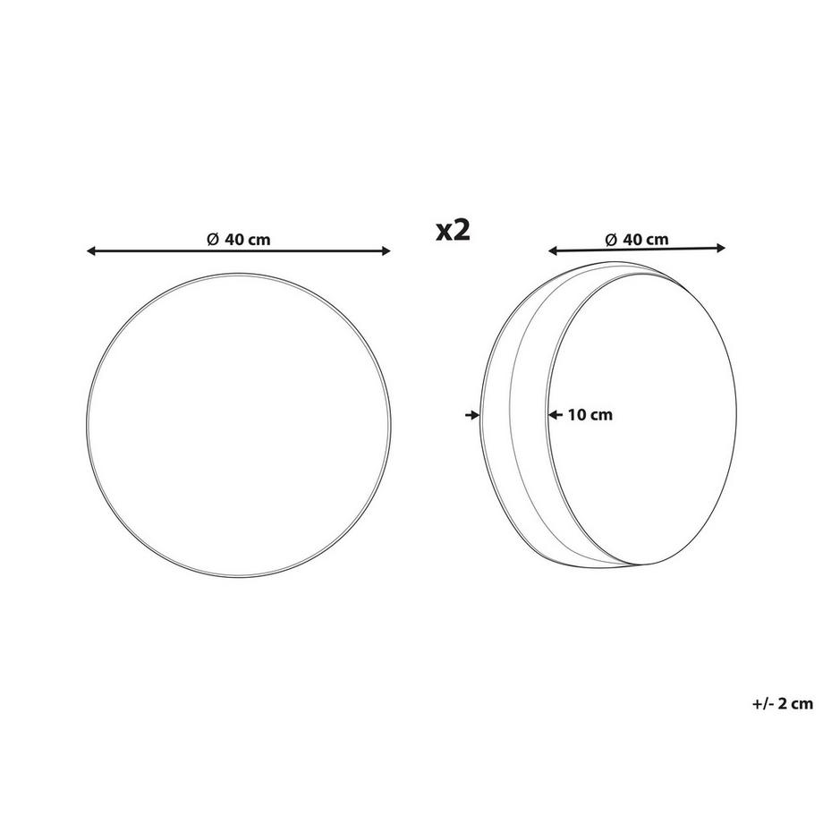 Beliani Lot de 2 coussins d'extérieur en Polyester  BOISSANO  