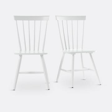 Satz von 2 Sprossenstühlen aus massivem Hevea