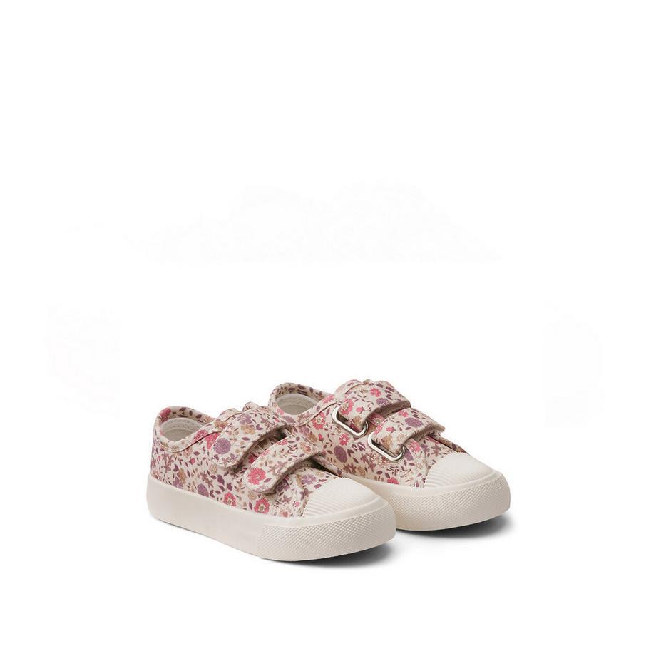 La Redoute Collections Leinen-Sneaker mit Klettverschluss und Blumenmuster  