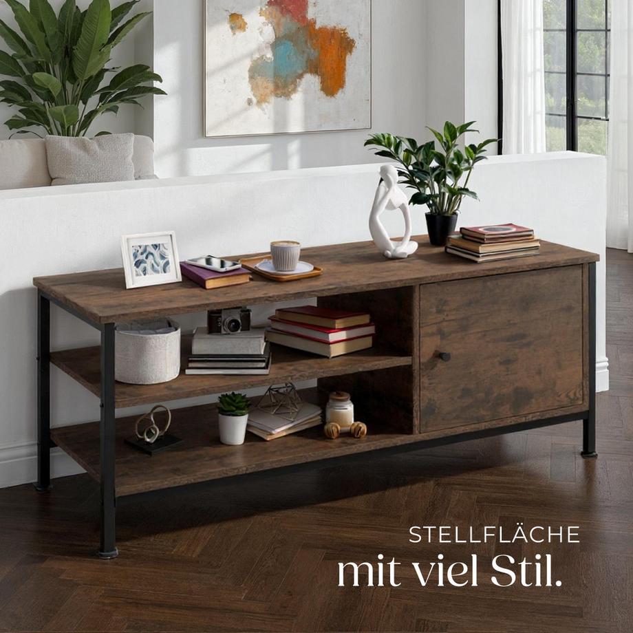 Tectake TV-Regal Durban Industrial Style Holz und Stahl  