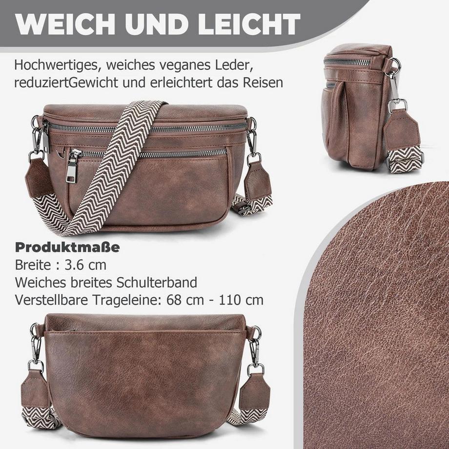 Only-bags.store Ultraleichte Umhängetasche mit mehreren Fächern  