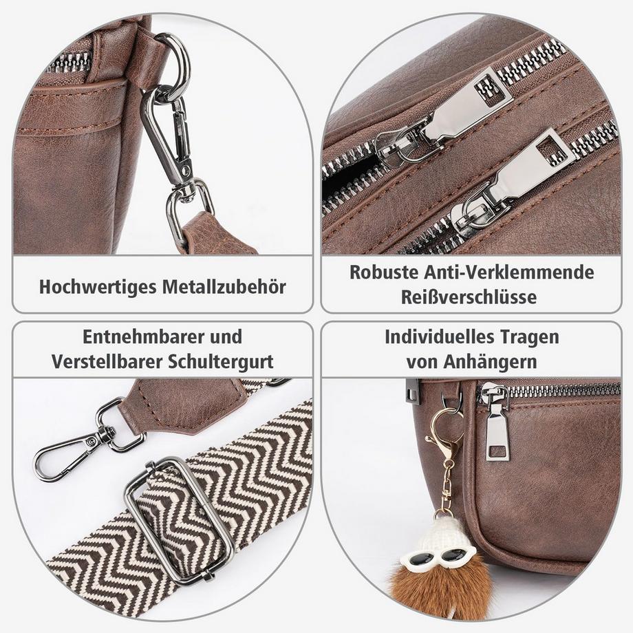 Only-bags.store Ultraleichte Umhängetasche mit mehreren Fächern  