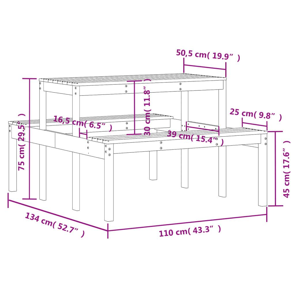 VidaXL Table de pique-nique bois de douglas  