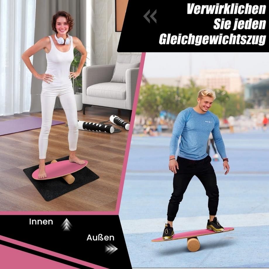 Northix  Set Balance Board con rullo in sughero 