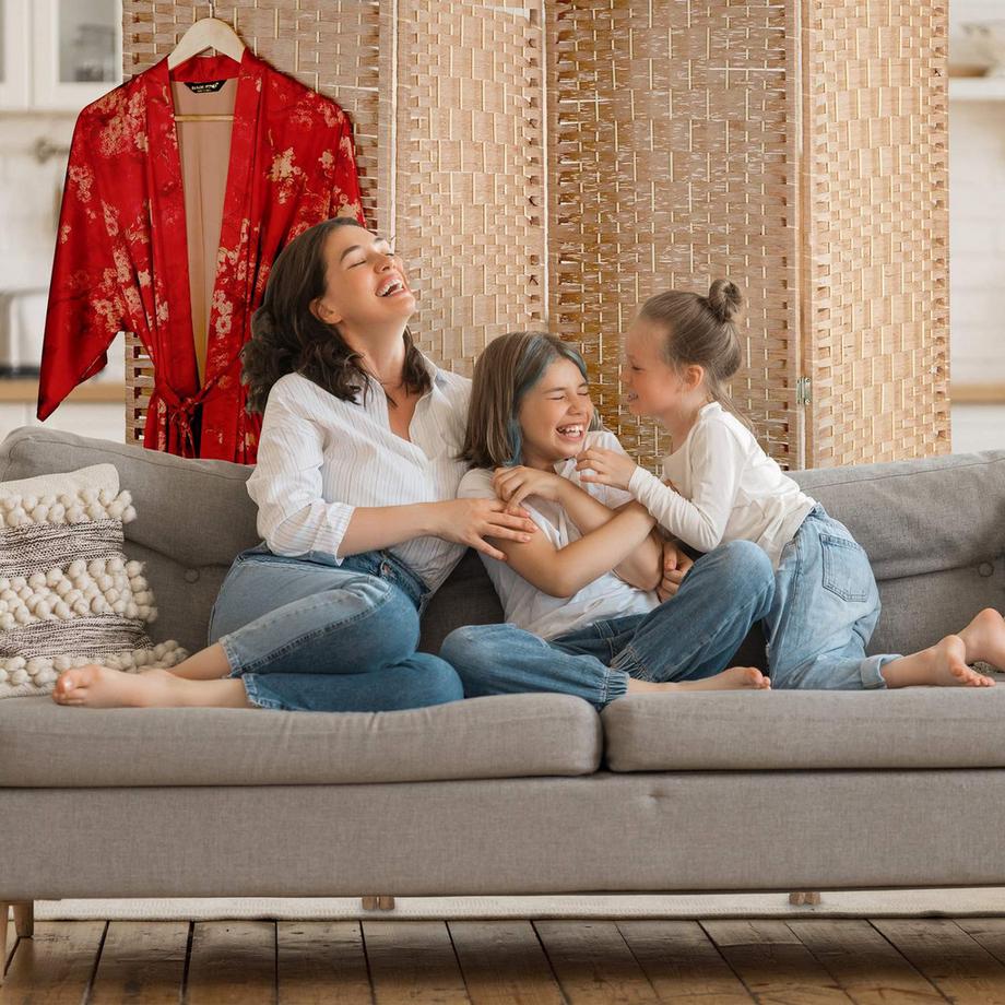 Northix Paravento pieghevole a 4 pannelli in colore naturale  