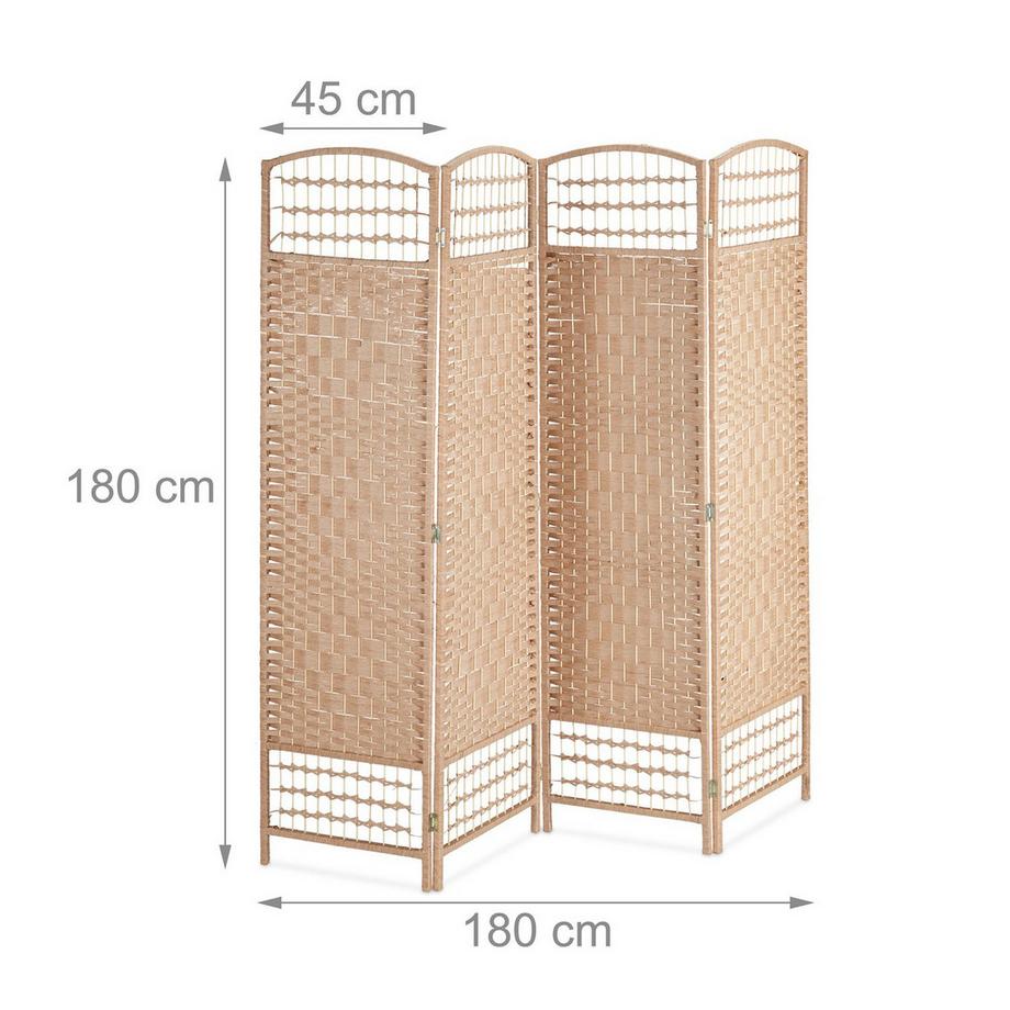 Northix Paravento pieghevole a 4 pannelli in colore naturale  