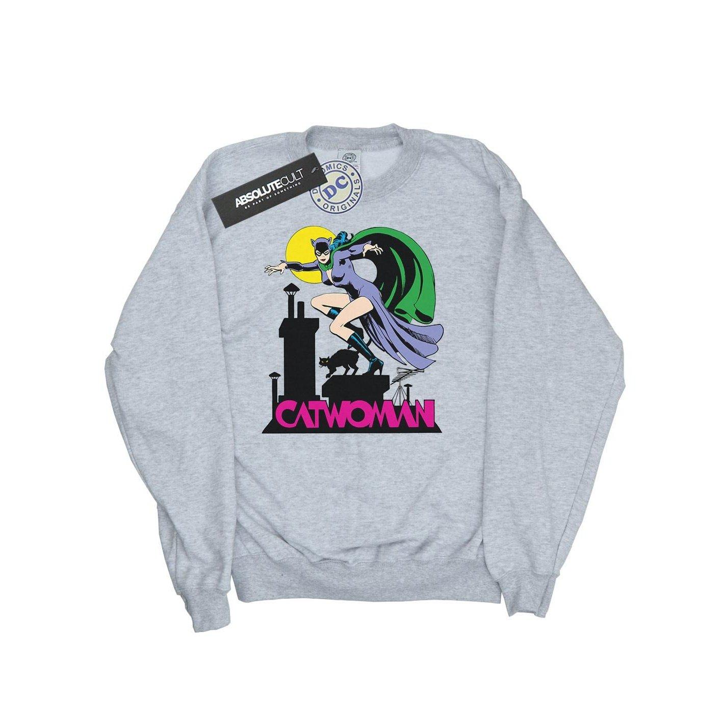 Image of Catwoman Text Logo Sweatshirt Mädchen Grau 128