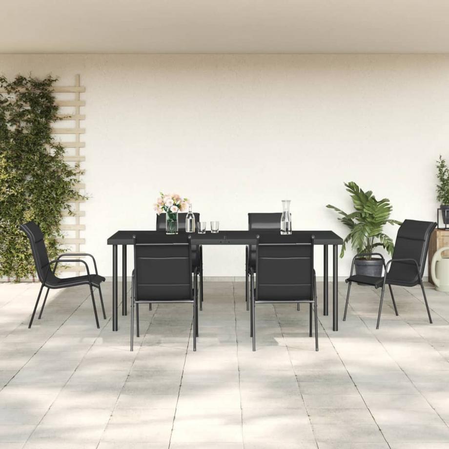 VidaXL Ensemble à manger de jardin acier  