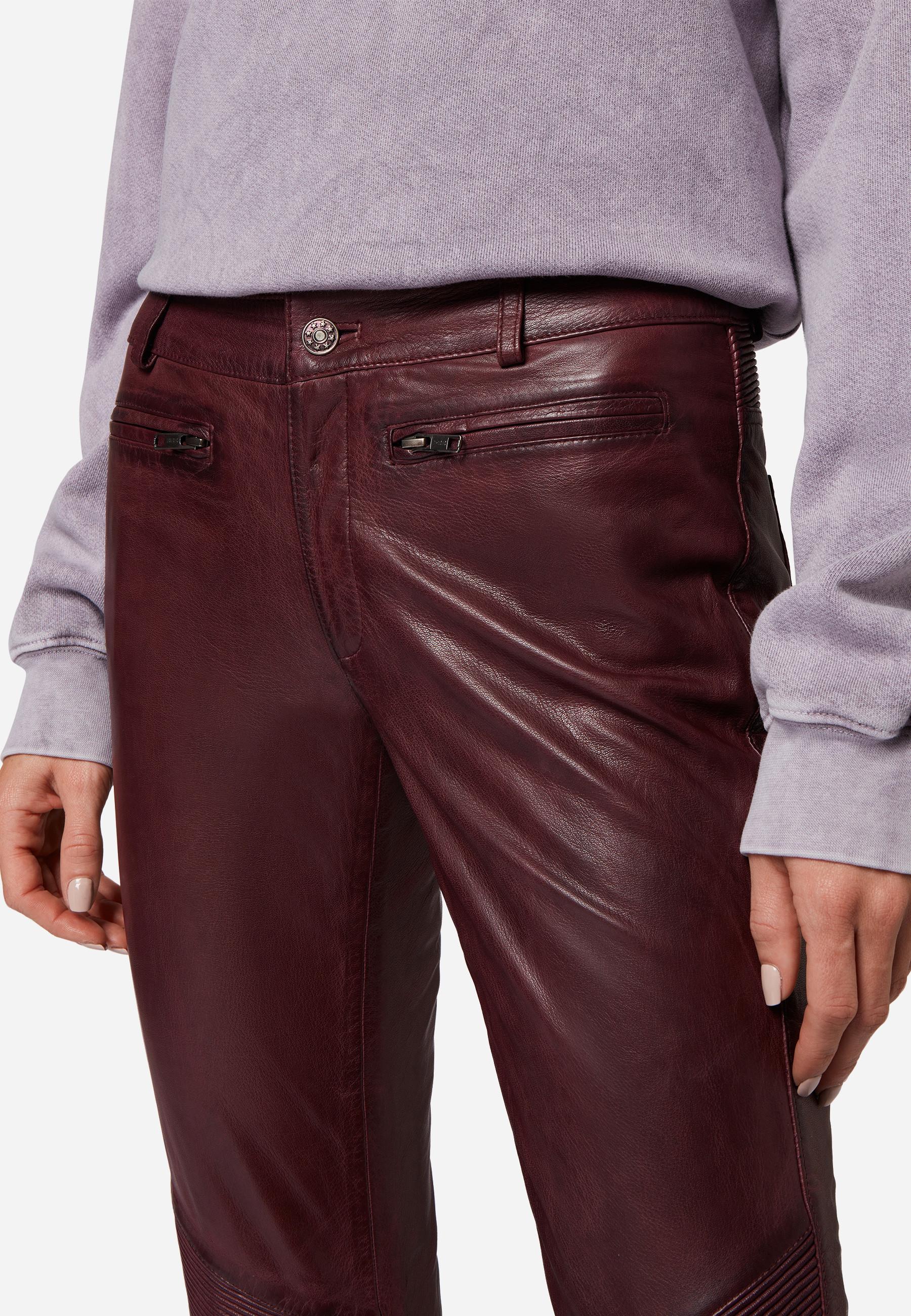 RICANO  Pantalon en cuir  Donna, avec éléments de biker 