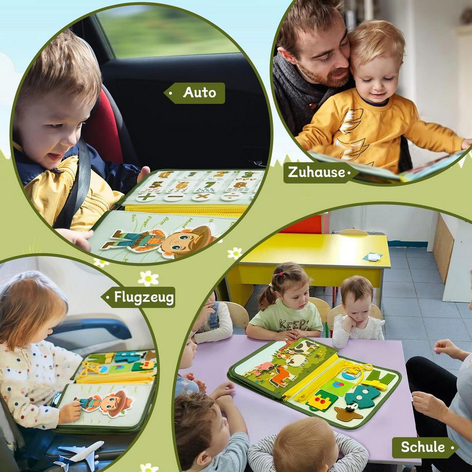 Activity-board  Beschäftigtes Brett 10 in 1 Spielzeug Aktivitätsboard Motorspielzeug & Lernspielzeug 