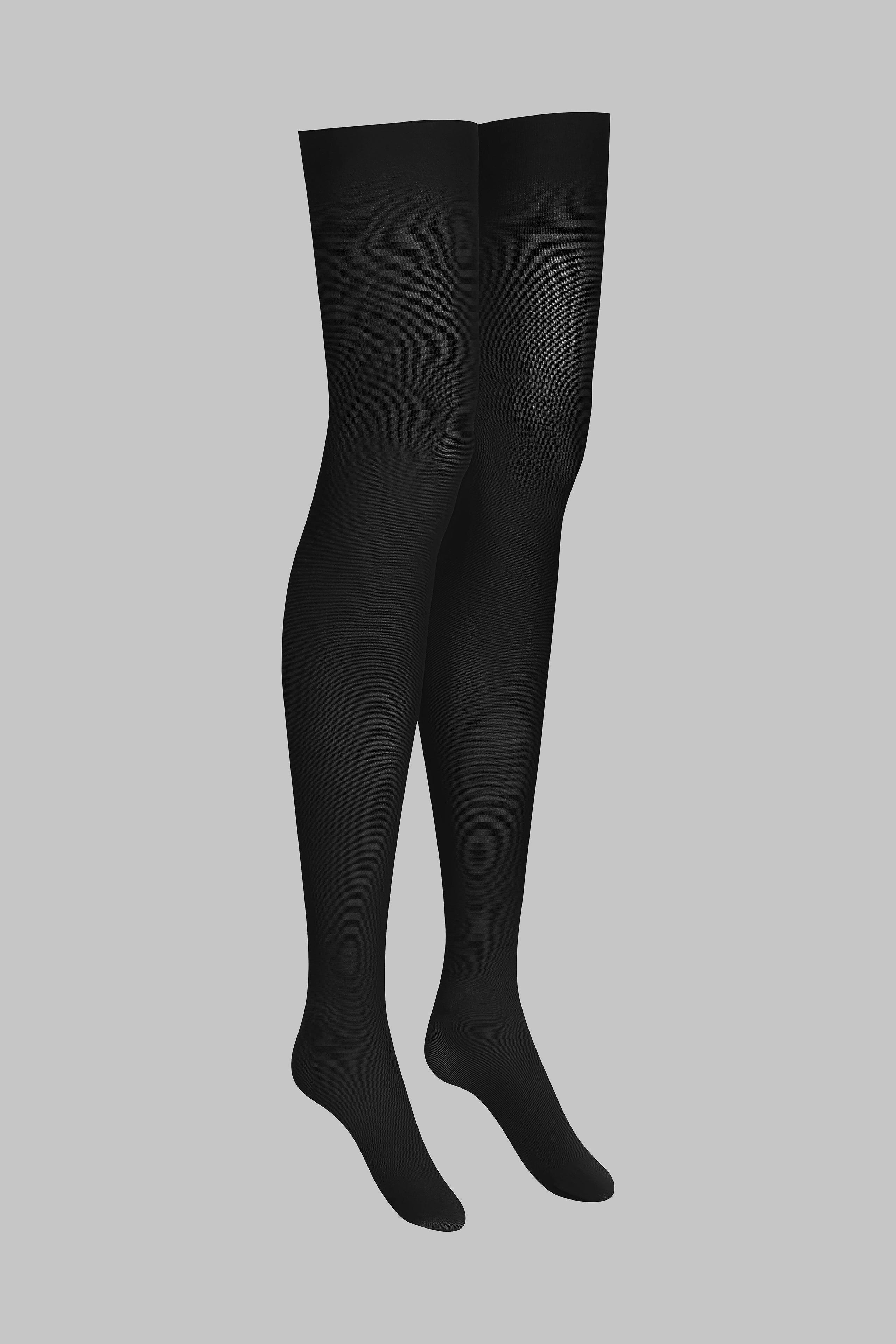 Image of Blickdichte Strümpfe Mit Gerolltem Schnitt - 70d Damen Schwarz 4