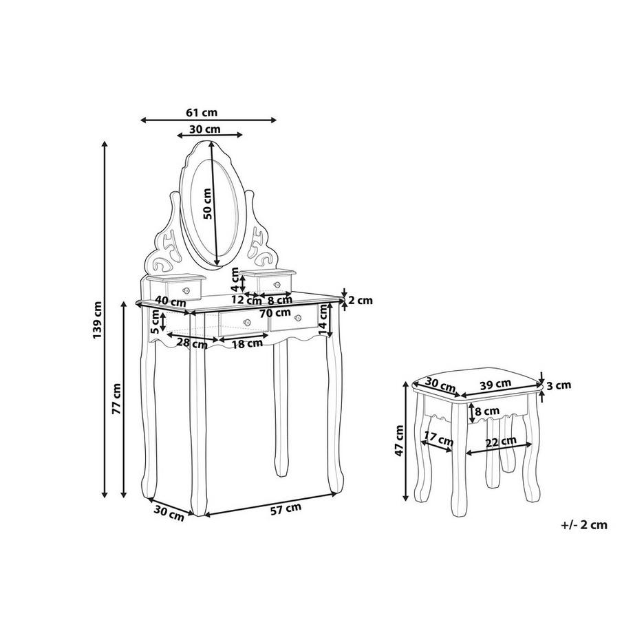 Beliani  Schminktisch aus MDF-Platte Modern AMOUR 