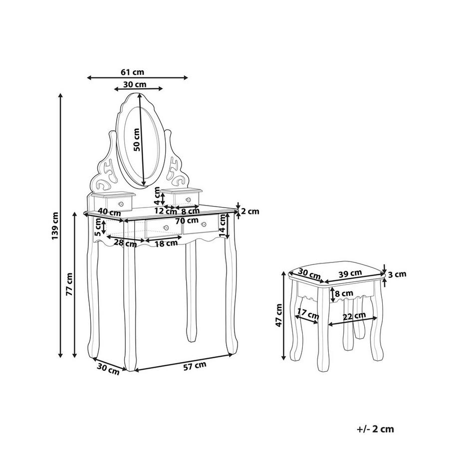 Beliani  Schminktisch aus MDF-Platte Modern AMOUR 