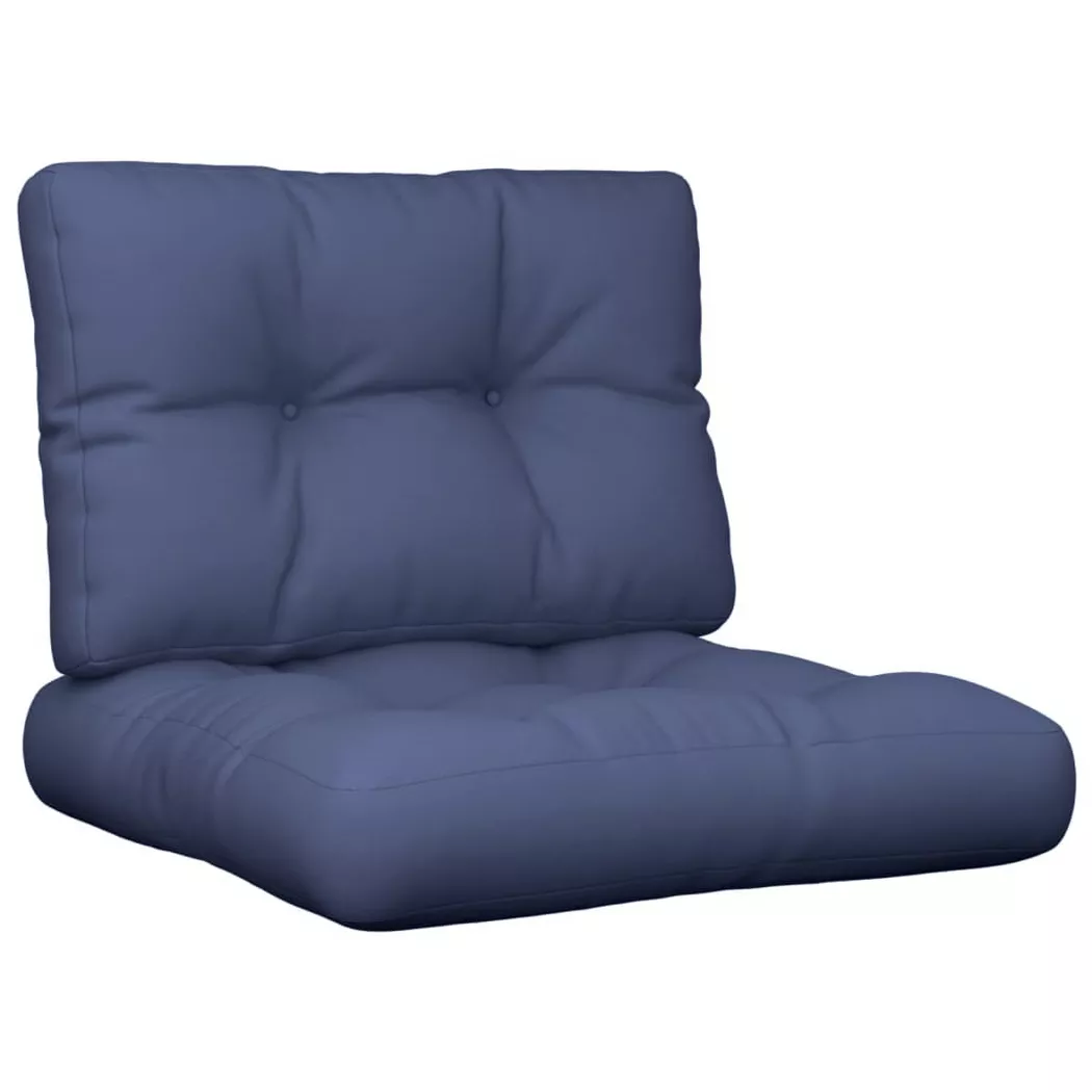 Coussins de palette lot de 2 bleu marine tissu Vidaxl