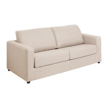 Schlafsofa mit Matratze 3-Sitzer - Stoff - Beige - Liegefläche 140 cm - Matratze 14 cm - DONETO