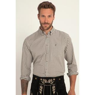 JP1880  Chemise à carreaux de tenue bavaroise traditionnelle - manches longues et col boutonné, coupe Modern Fit - jusqu'au 8 XL 